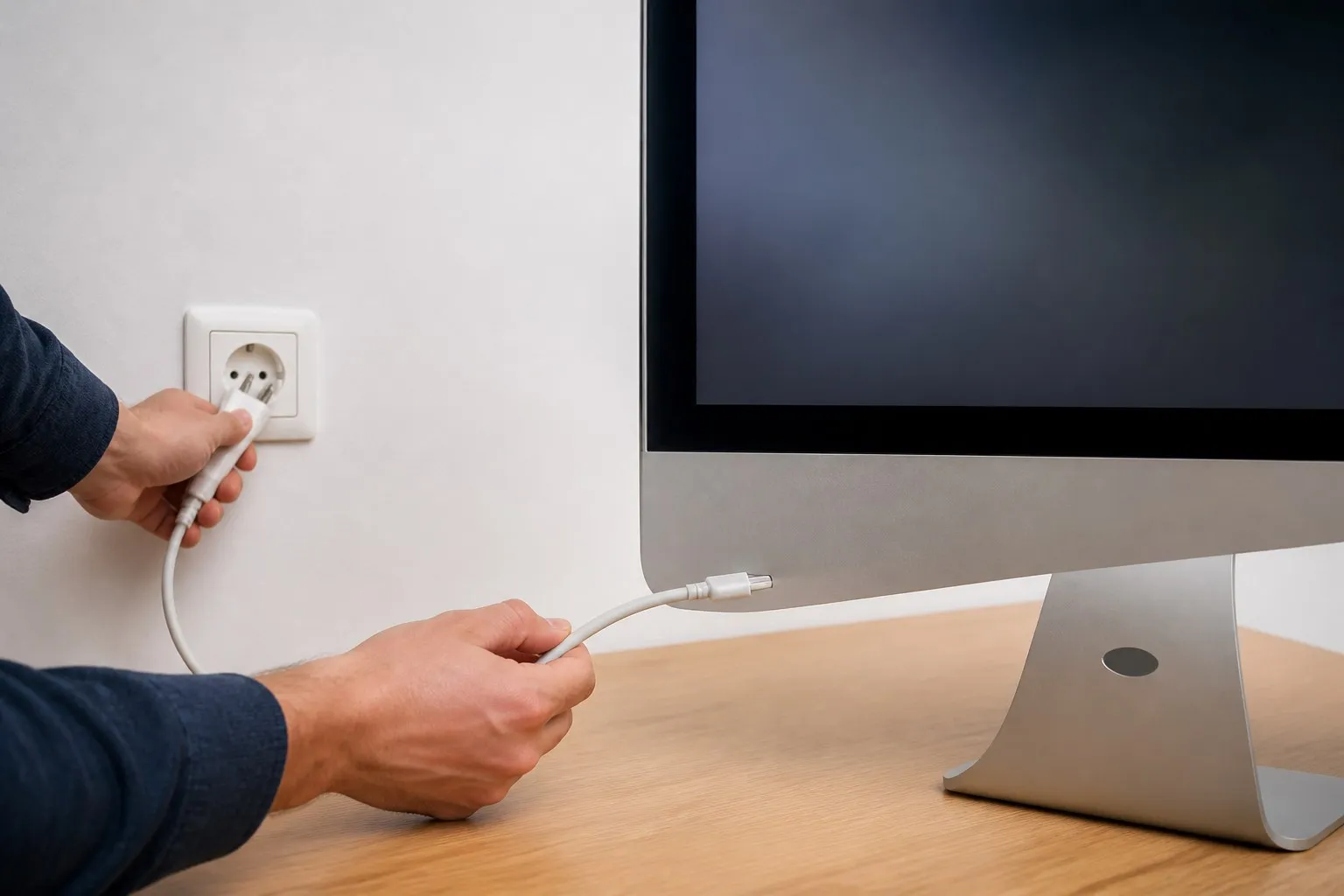Проверка кабеля питания iMac