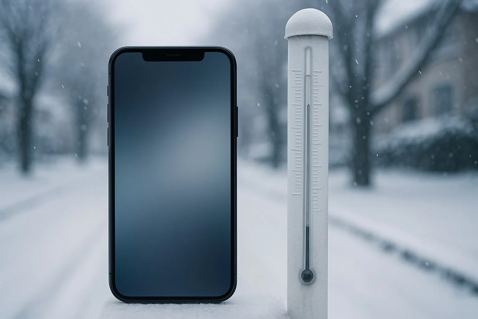 iPhone на холоде зимой