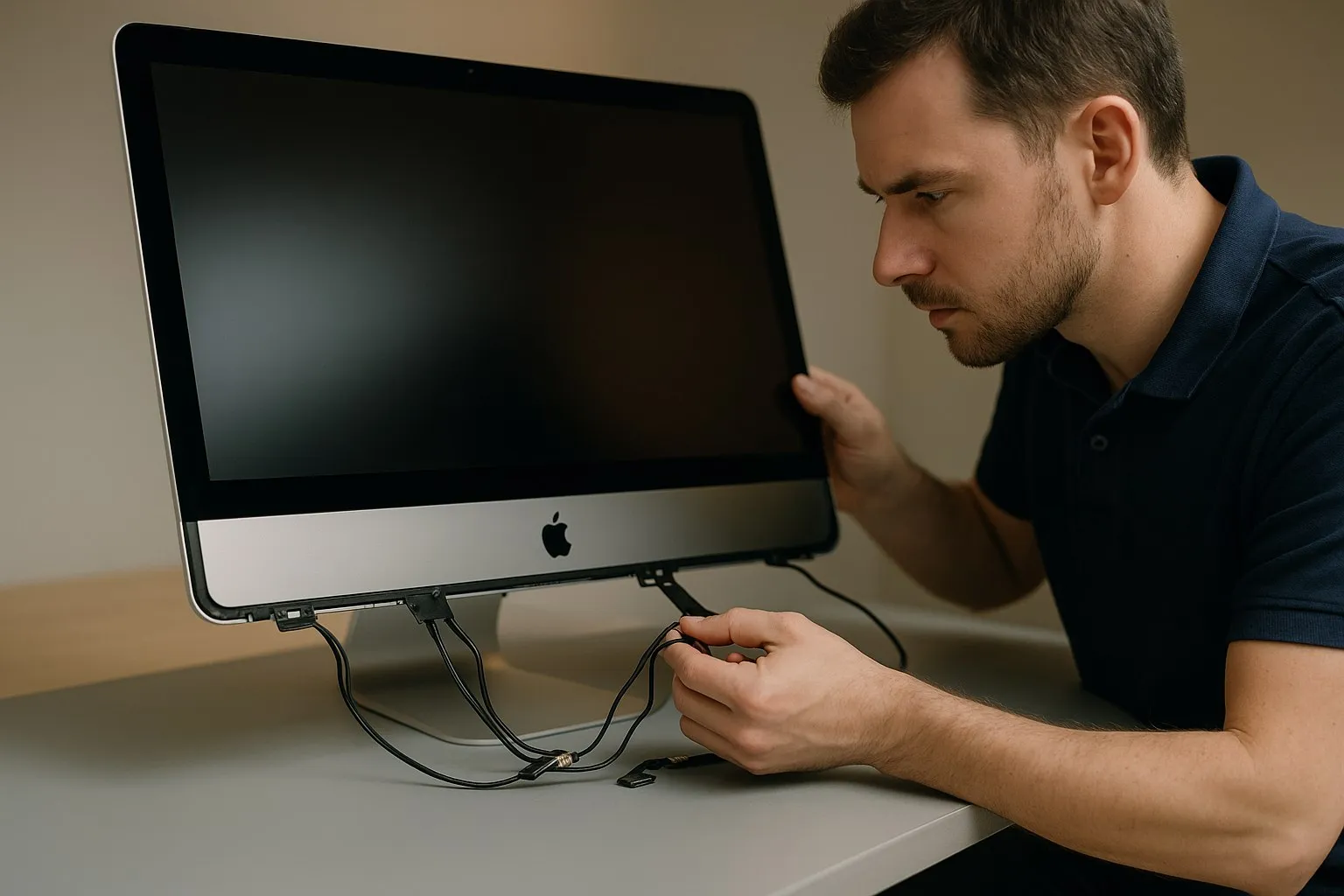 Проверка матрицы и шлейфов iMac