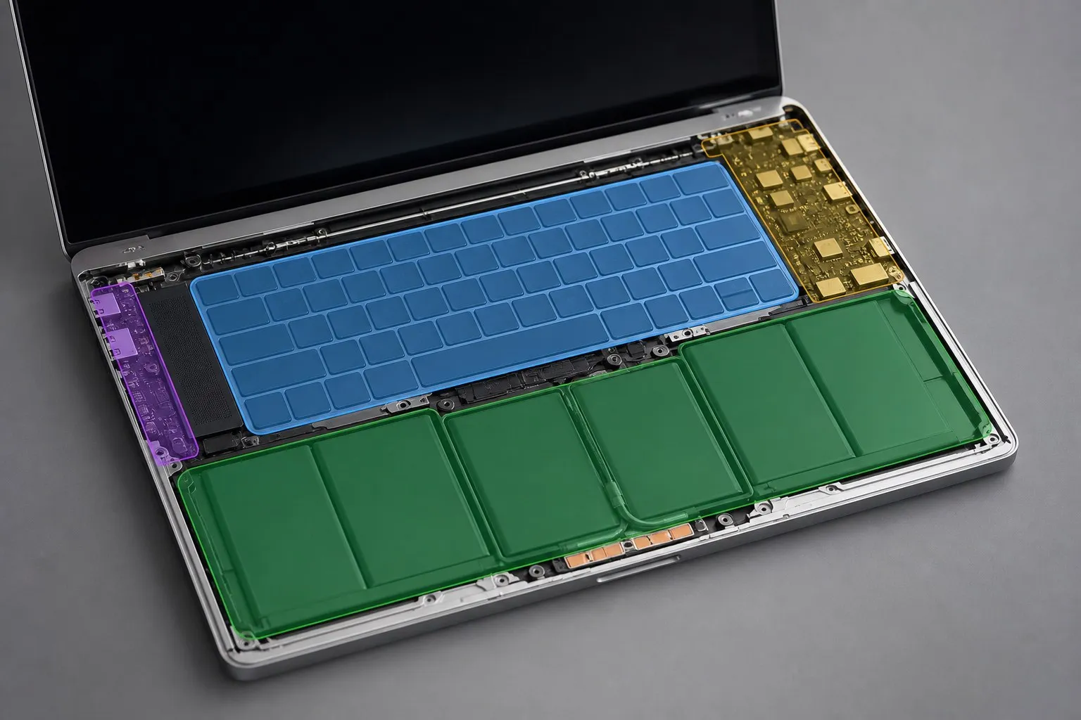 Уязвимые узлы MacBook после попадания жидкости