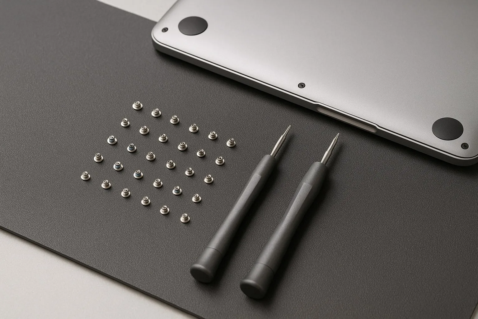 Винты и инструменты для разборки MacBook