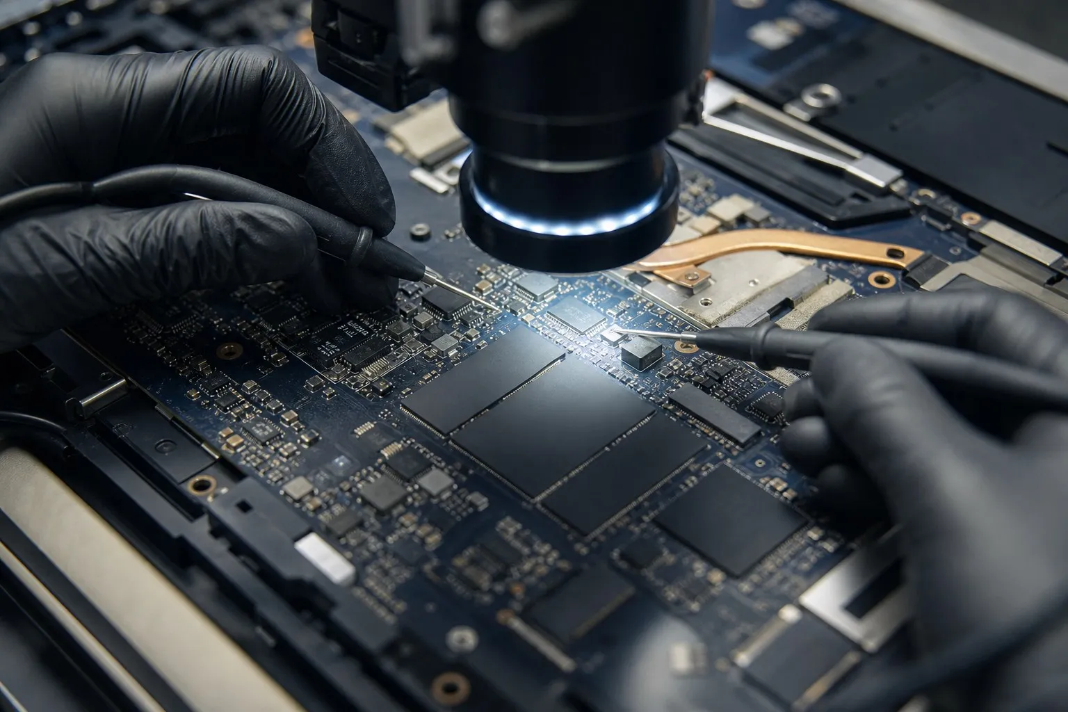 Проверка платы MacBook для сохранения данных