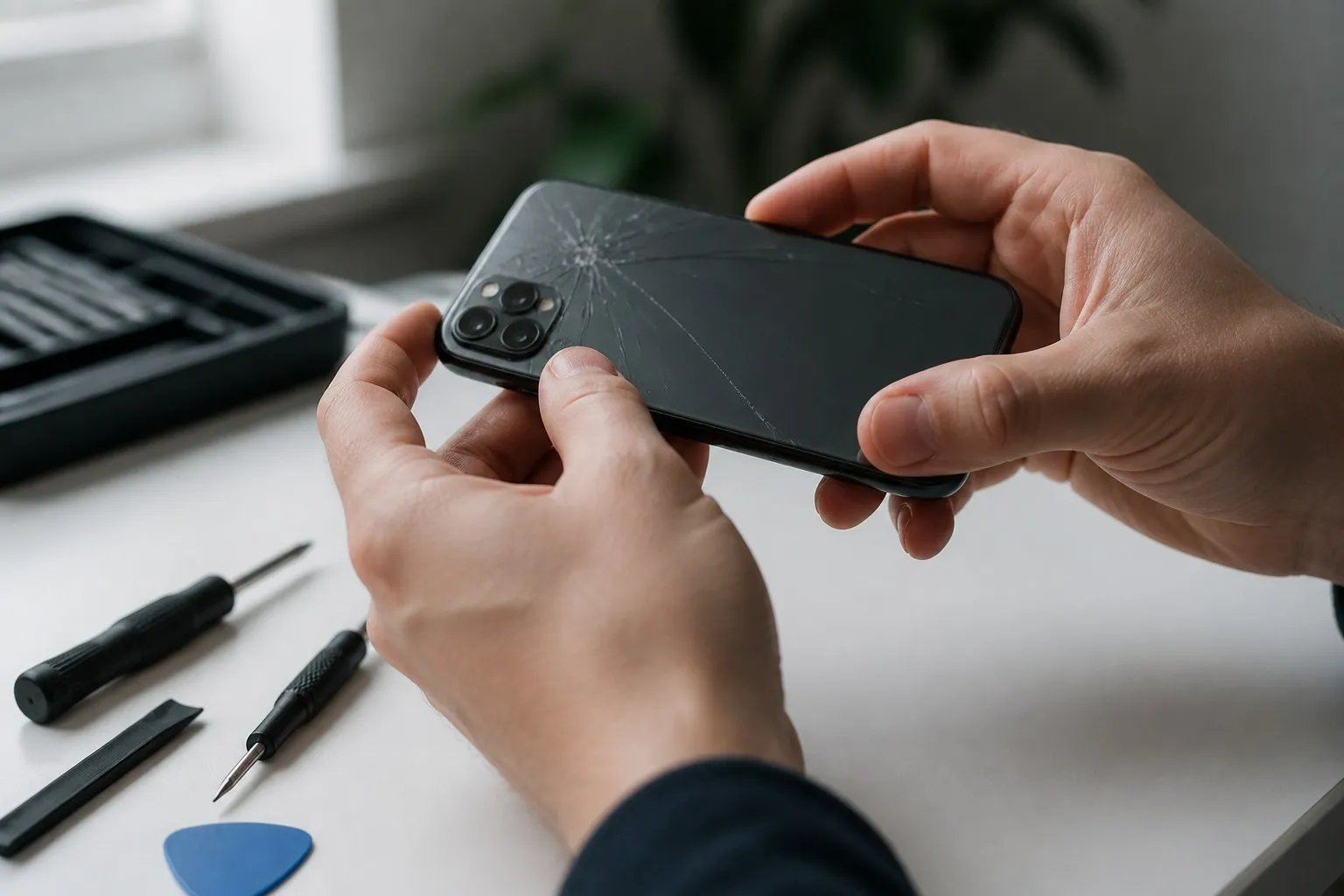 Проверка iPhone после падения и повреждения заднего стекла