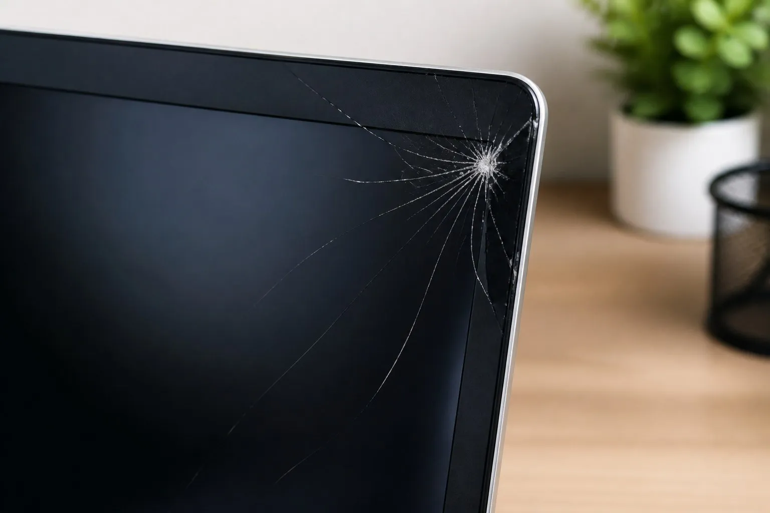 Трещина в углу экрана MacBook