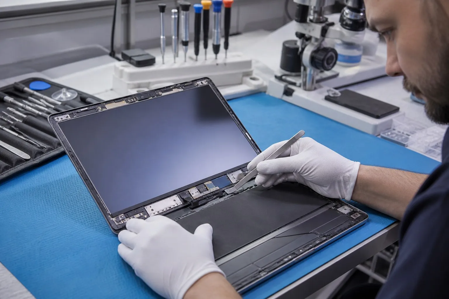 Проверка дисплейного модуля MacBook
