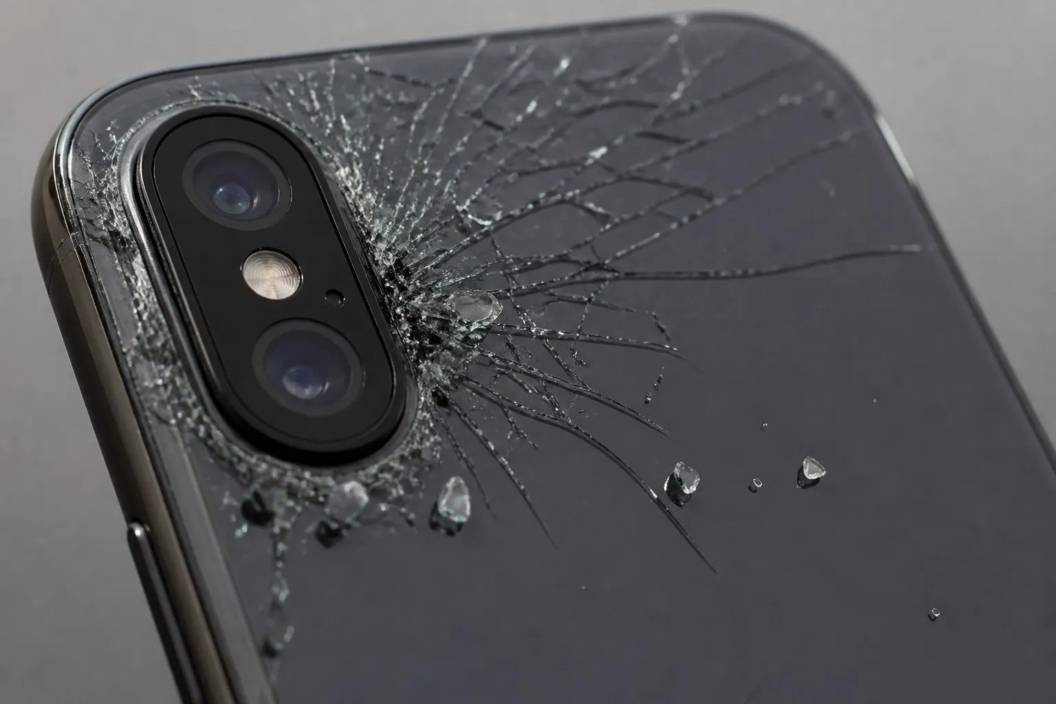 Сколы и трещины на заднем стекле iPhone