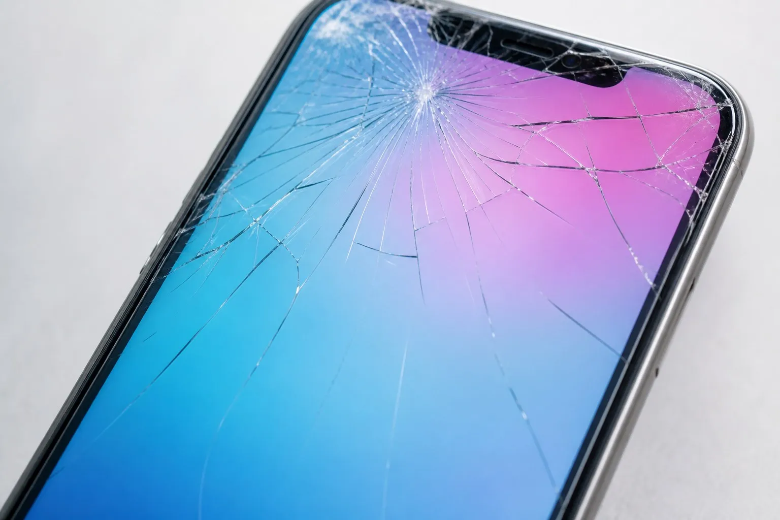 Разбитое стекло при исправном дисплее iPhone