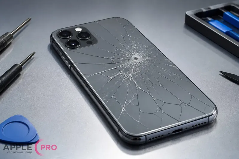 Заднее стекло iPhone треснуло