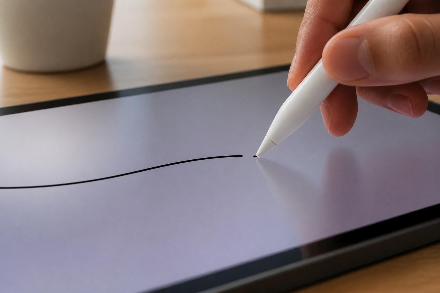 Apple Pencil пишет линию с пропусками на экране iPad