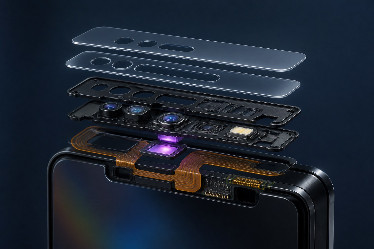 Компоненты системы Face ID в iPhone