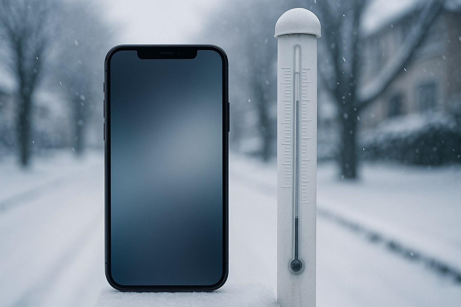 iPhone на холоде зимой