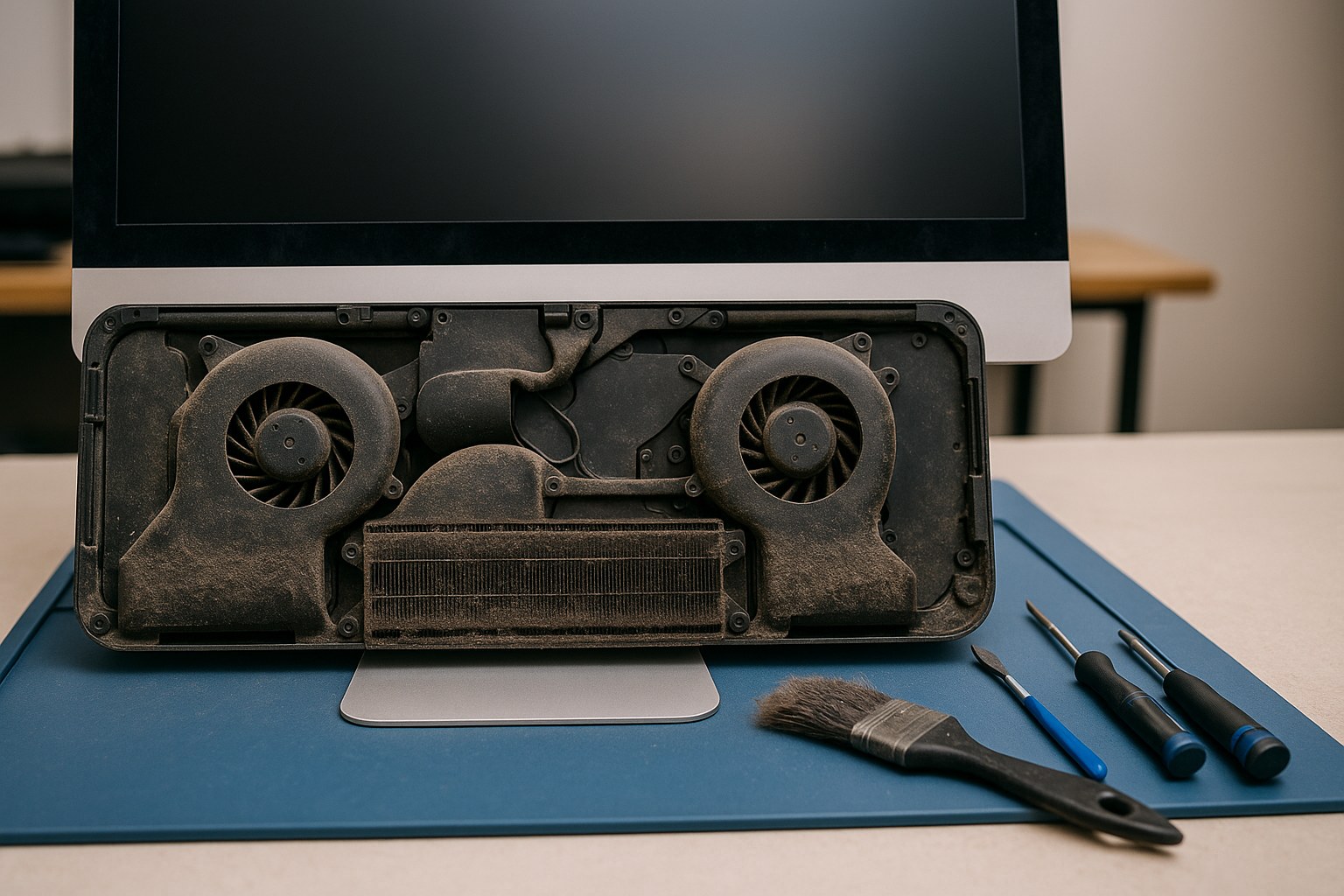 Чистка системы охлаждения iMac