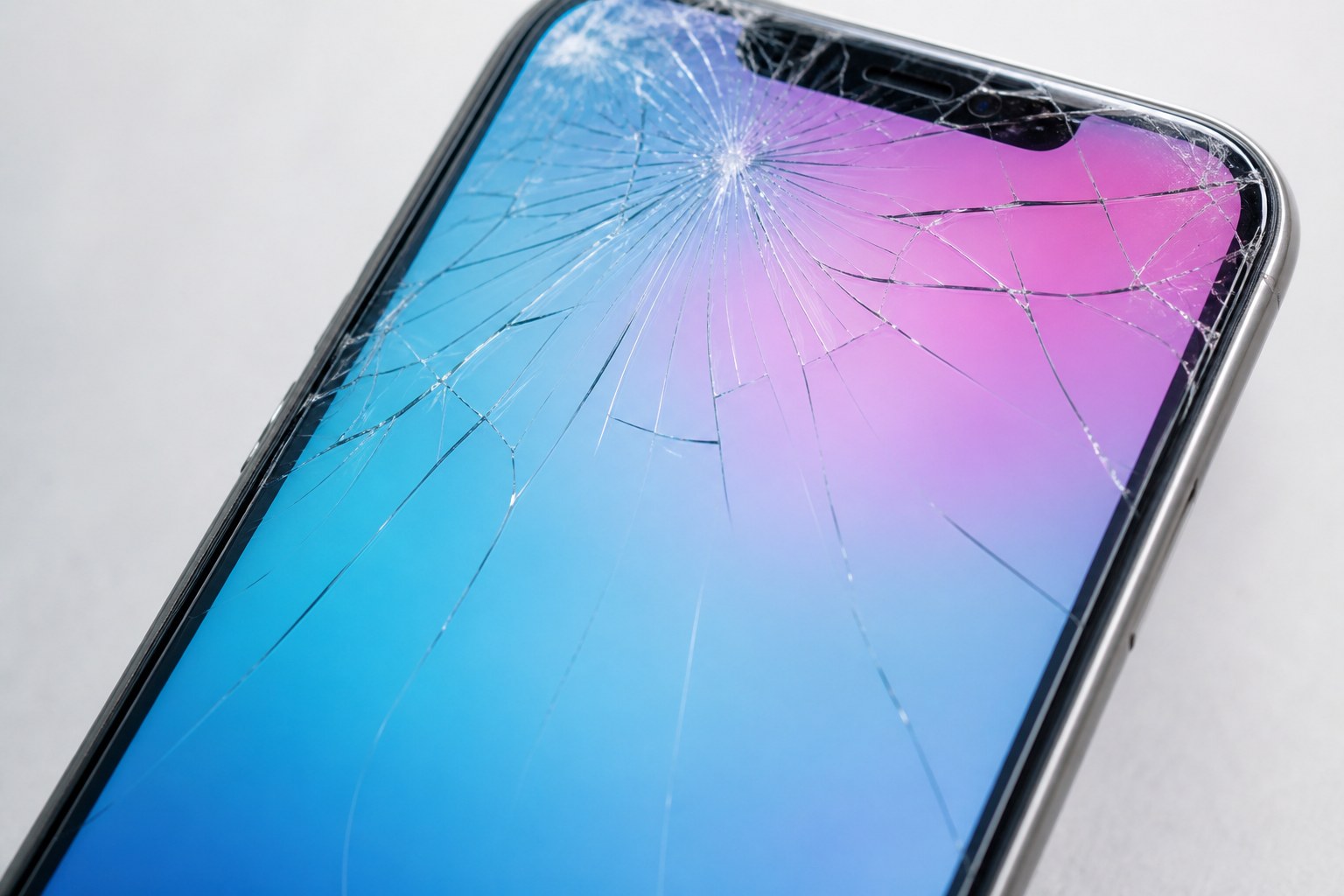 Разбитое стекло при исправном дисплее iPhone